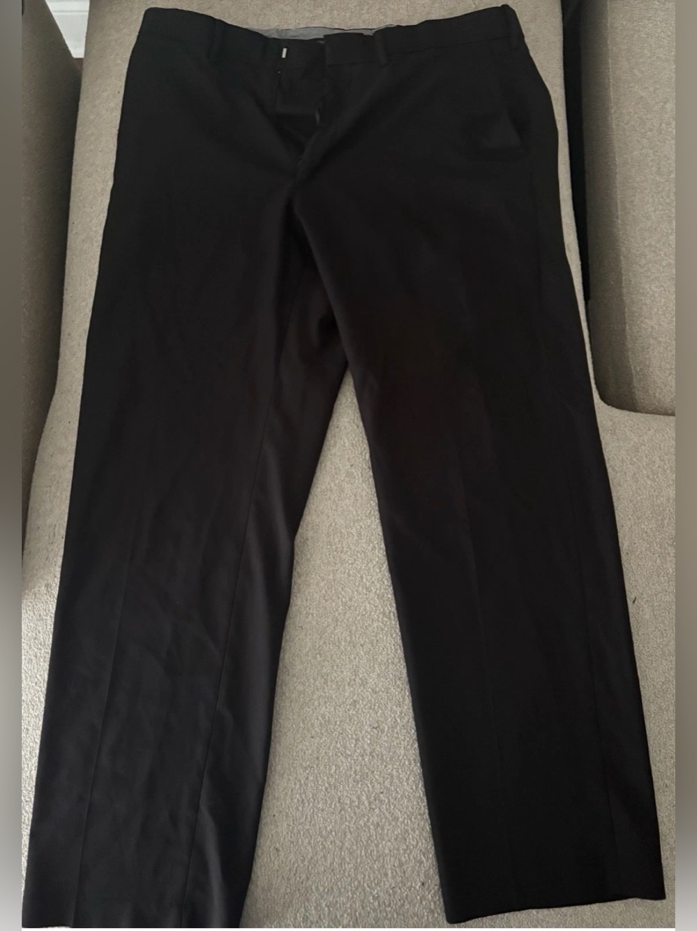 Haggar Men's PREMIUM Stretch Straight Fit Black Dress Pants 36x30